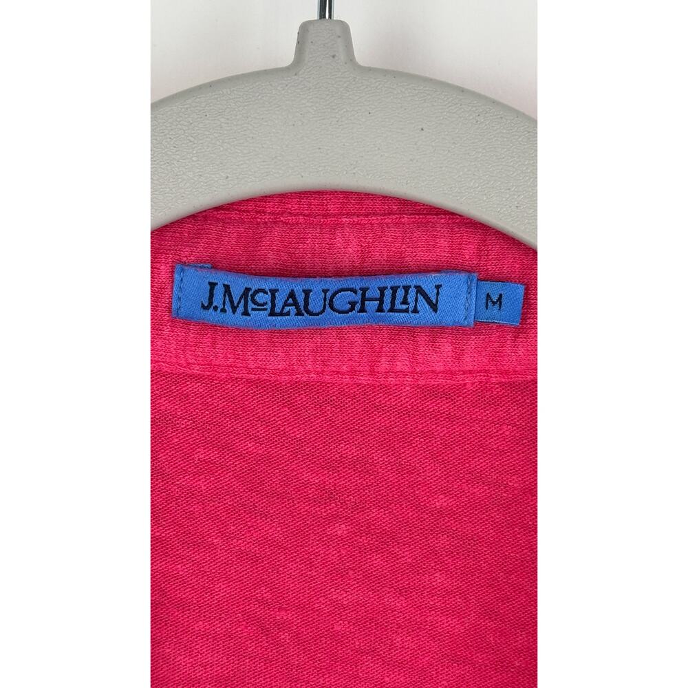 J McLaughlin Linen Blend Brynn 3/4 Sleeve Shirt Pink Womens Size Medium Top - Picture 12 of 14